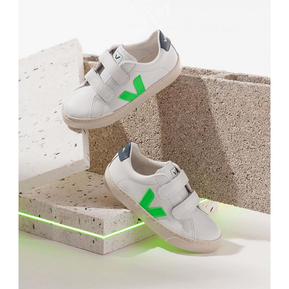 Veja ESPLAR LEATHER Tornacipő Gyerek White/Green | HU 816EBC